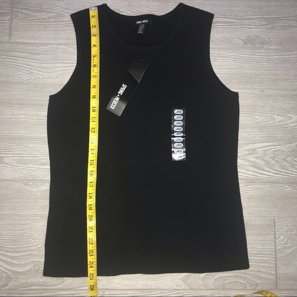 SPRING + MERCER Black Knit Cotton Vest or Sleeveless Top - Picture 5 of 5